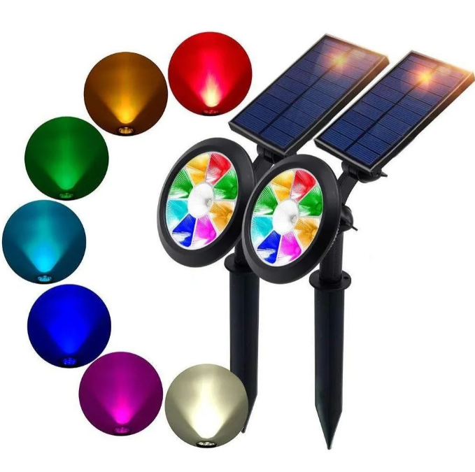 Lampara De Panel Solar Led Exteriores 7 Colores